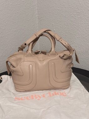 See By Chloe Kay Beige Leather Satchel Bag